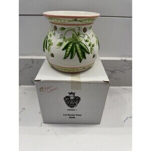 Marex Peas Peapod Tart Warmer Scented Wax Ceramic Pea Pod Vintage NEW RARE